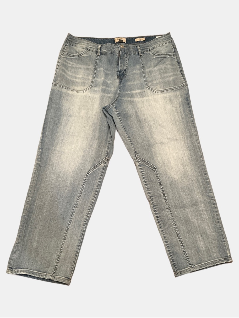 LOGO Lori Goldstein Boyfriend Utility Jeans 18W Women Blue Wash